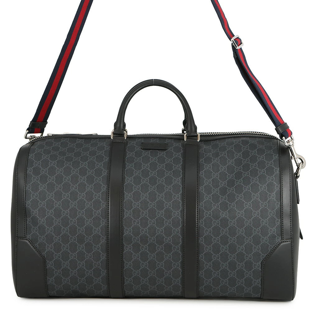 Gucci Boston Bag GG Supreme Shoulder Travel Black